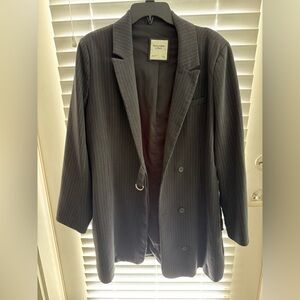 Abercrombie & Fitch Charcoal Pinstripe Blazer